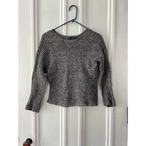 Velvet black and beige striped sweater M